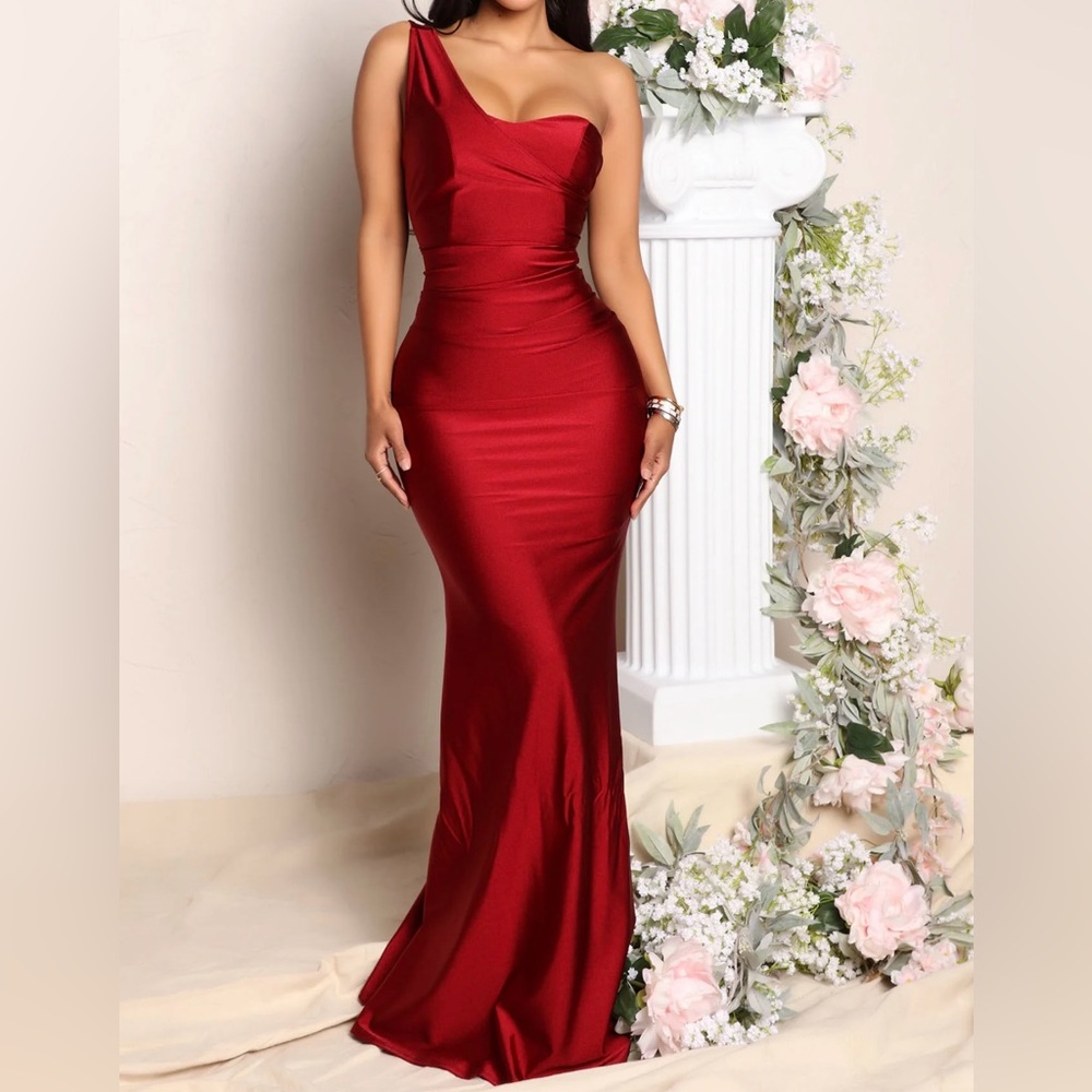 Fashion Nova Wine Red Maxi Dress